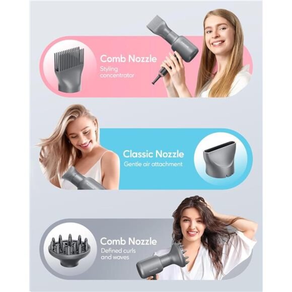 Wavytalk Blow Dryer, Blown Away Ionic Hair Dryer for Curly Hair with Diffuser - Picture 4 of 7